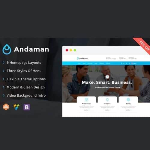 Andaman creative and business wordpress theme - World Plugins GPL - Gpl plugins cheap