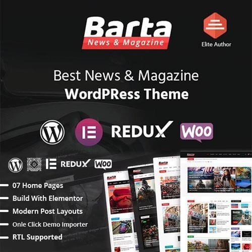Barta news and magazine wordpress theme - World Plugins GPL - Gpl plugins cheap