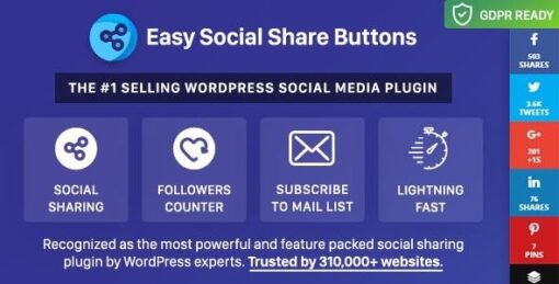 Easy social share buttons for wordpress - World Plugins GPL - Gpl plugins cheap