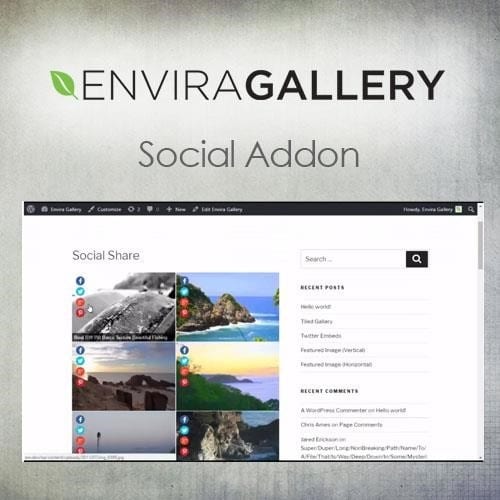 Envira gallery social addon - World Plugins GPL - Gpl plugins cheap