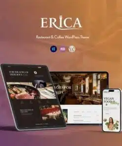 Erica restaurant and coffee wordpress theme - World Plugins GPL - Gpl plugins cheap