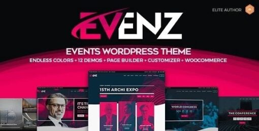 Evenz conference and event wordpress theme - World Plugins GPL - Gpl plugins cheap