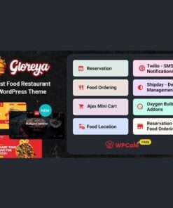 Gloreya food ordering and delivery restaurant wordpress theme - World Plugins GPL - Gpl plugins cheap