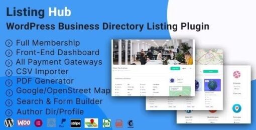 Listinghub wordpress business directory listing plugin - World Plugins GPL - Gpl plugins cheap