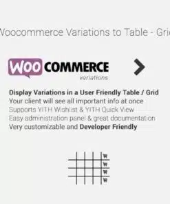 Woocommerce variations to table grid - World Plugins GPL - Gpl plugins cheap